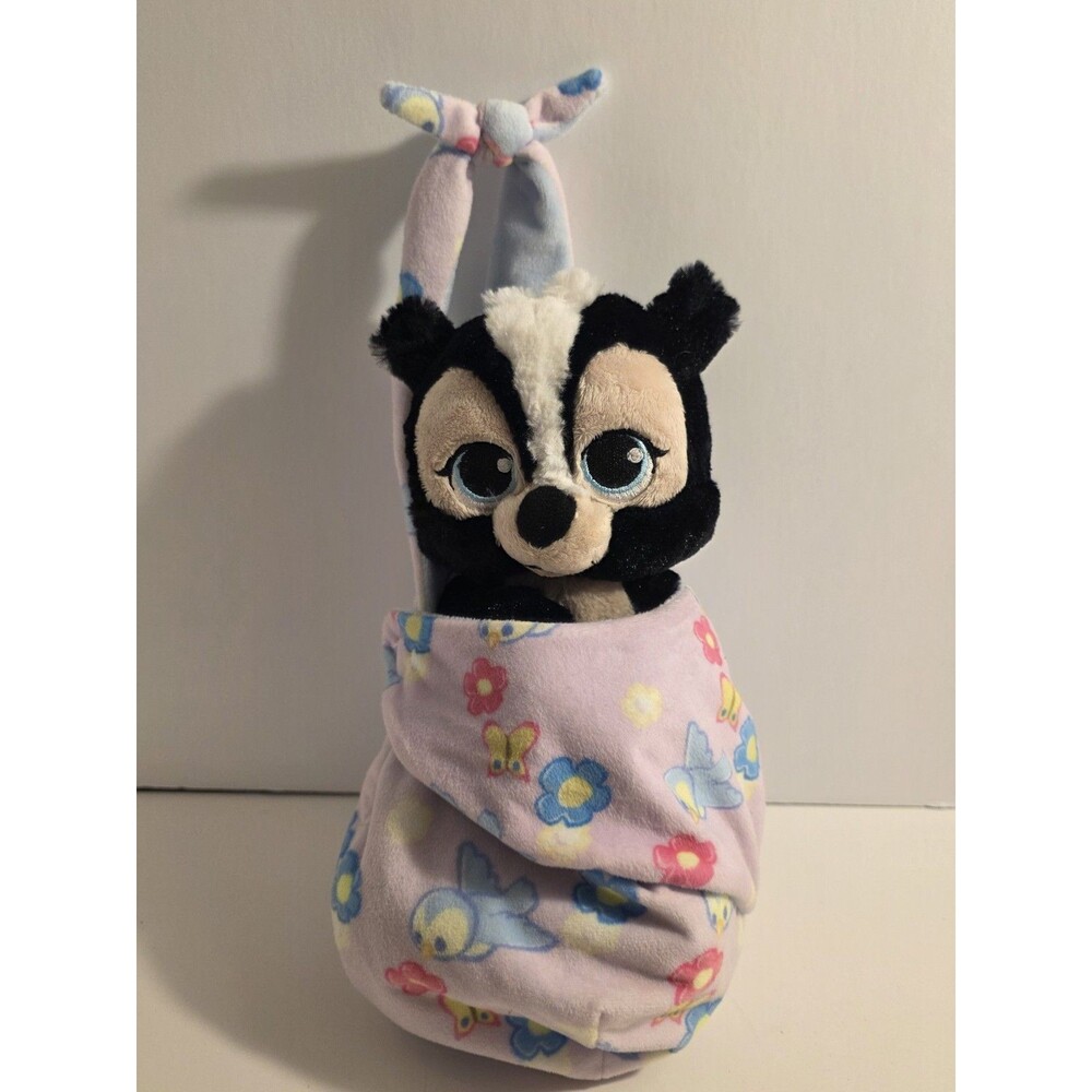 Disney Babies Plush Skunk Bambi Flower Pink Swaddle Park Exclusive Toy 11"